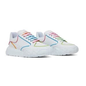 Women's 39 McQueen Multicolor Outline Court Sneakers NEW‎ $540 Sold Out